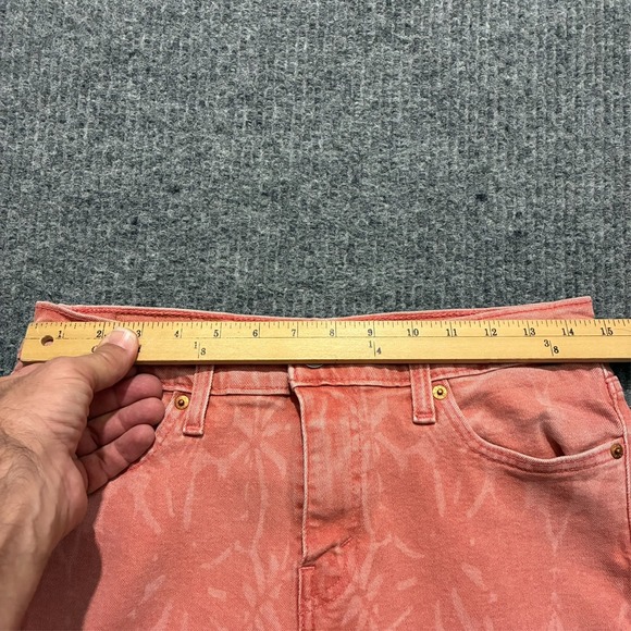 Levi's 511 Mens Straight Jeans Size 30x30 Coral Printed Denim Slim Fit Low Rise - Picture 2 of 10